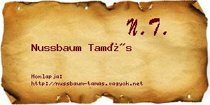Nussbaum Tamás névjegykártya